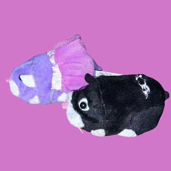 2017 2 Zhu Zhu Pets Pink Princess & Black Hamster WORKS Chatters & Scoots - Picture 2 of 2